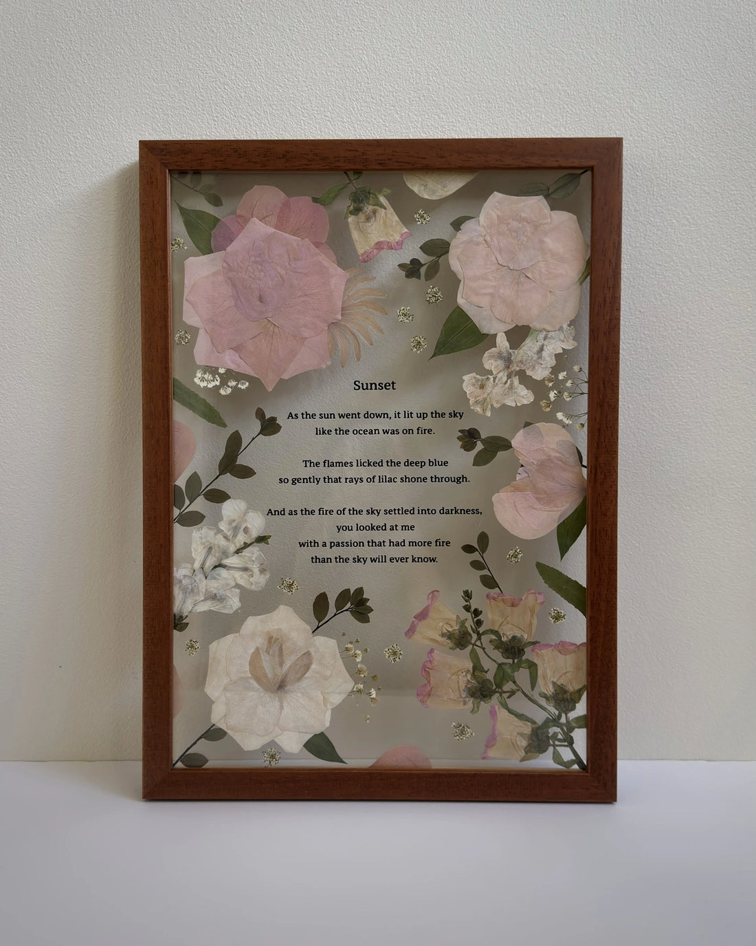Custom Pressed Flower Frame + Vinyl Lettering