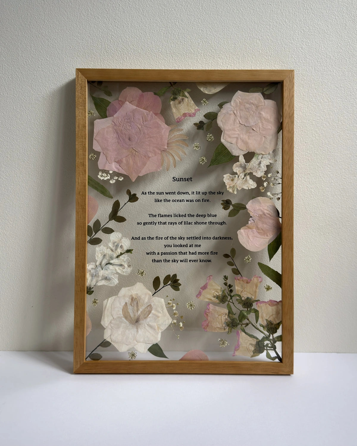 Custom Pressed Flower Frame + Vinyl Lettering
