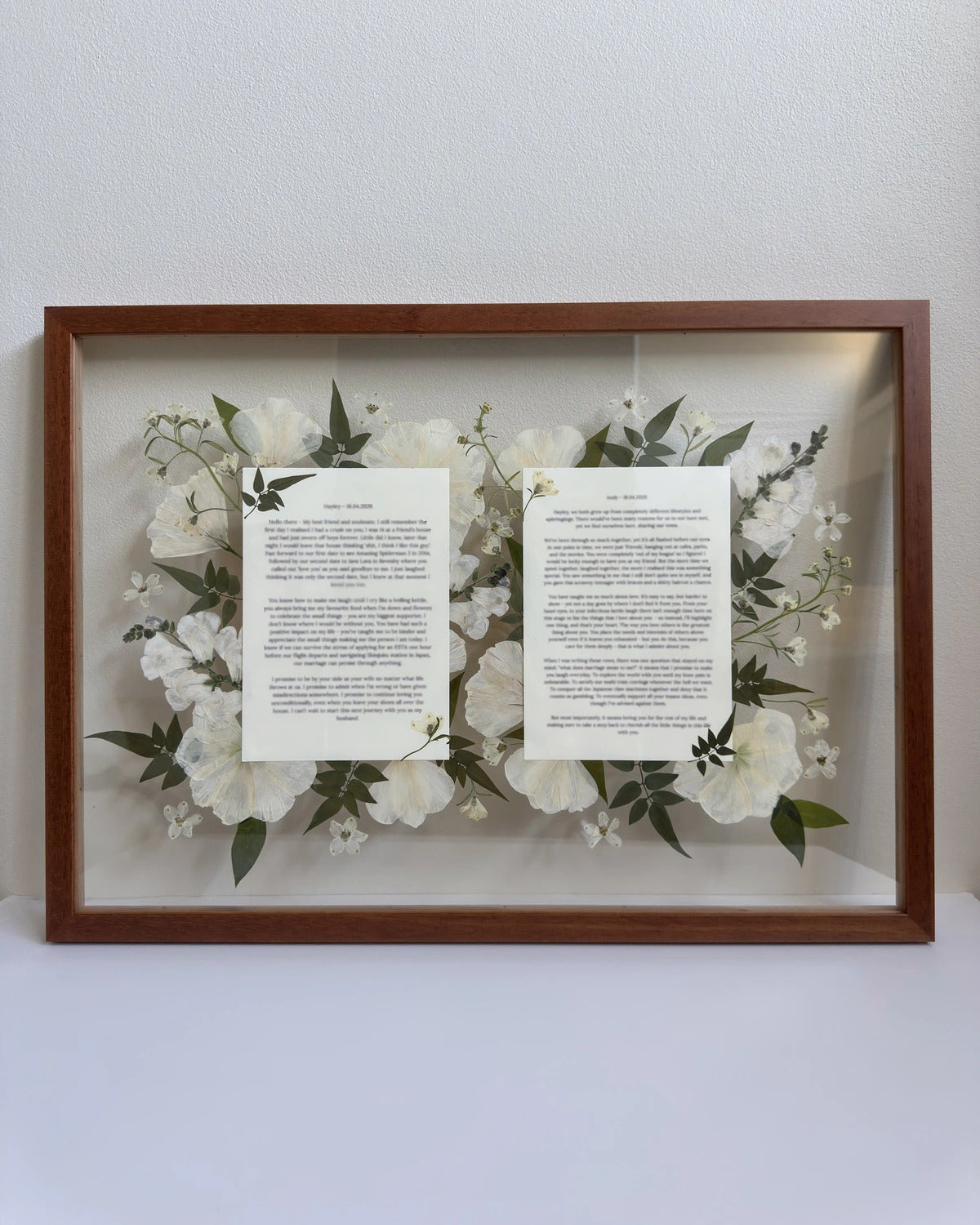 Custom Pressed Flower Frame + Keepsake Paper