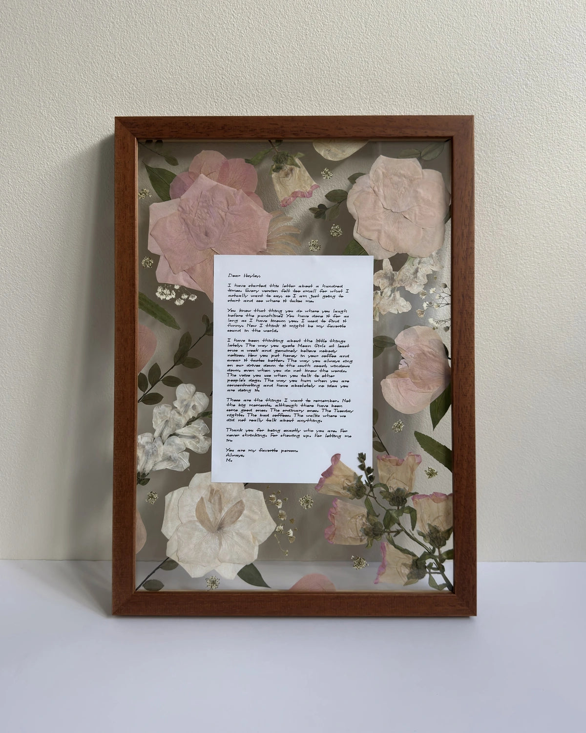 Custom Pressed Flower Frame + Keepsake Paper